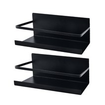 리미트 냉장고 현관 자석 철제 수납 선반 / 주방 틈새 정리, (블랙)자석선반, 2개