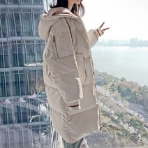 비주샵 여성 경량 솜패딩 롱 후드 다운점퍼 Z-09