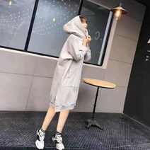 맥시 후드롱원피스 무릎기장 빅사이즈 안감 절개 활용도높은 모자티 기모 따뜻한 밑단