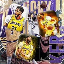 와우박스 주문제작 NBA LA 레이커스 앤서니 데이비스(Anthony Davis Jr.) 농구 선수 에어팟 버즈 무선 이어폰 케이스, 무광 하드케이스, 버즈(밑판 검정색)