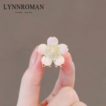 스위트 핑크 유화 벚꽃 집게핀 공주 머리핀 옆 앞머리핀 헤어핀 여성헤어핀 진주핀 악세서리