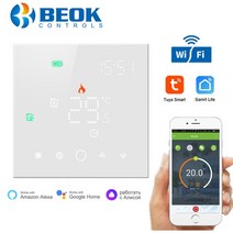 Beok 3A 물 바닥 난방 시스템 스마트 와이파이 온도 조절기 중앙 난방 배선 센터 가스 보일러 용 허브 컨트롤러 액추에이터, 08 TGW003-WIFI-WP