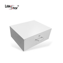 랜스타 허브랙 슬라이드 서랍장 4U (아이보리/블랙), LS-4UID 아이보리