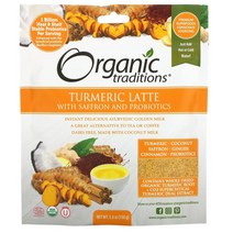 Organic Traditions Turmeric Latte with Probiotics and Saffron 5.3 oz (150 g), 1개