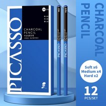미술용품 피카소 12 pcs 스케치 연필 블랙 세트 아티스트를 위한 드로잉 연필 세트 스케치 숯 연필 스케치 드로잉 아트, 1-혼합 x12