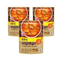 오뚜기 청주식 돼지김치짜글이 국물요리 캠핑음식 간편식 450g 1개 간단요리 밀키트, 3개