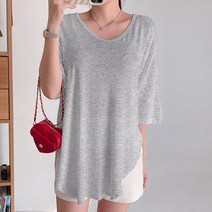 싱글 유브이 티 빅사이즈 오버핏 롱티 루즈핏 반팔티 무지티 여름티 찰랑티