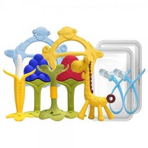 앙쥬 치발기 2종 세트 (치발기2p+케이스2p+집게2p), 앙쥬 치발기 2종세트 (바나나+기린)