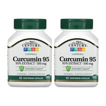 21세기센트리 강황 추출물 커큐민 500mg 45 베지 캡슐 2통, 1개, 기본