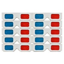 영화 세트 입체 종이 3D 안경 3D 안경 10 쌍 빨간색과 파란색 종이 스테레오 렌즈, 하나, 하얀