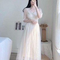 셀프웨딩드레스 파티 돌잔치엄마 브라이덜샤워 원피스 메쉬 화이트 드레스 여성 패션 우아한 버튼 a 라인