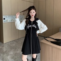 [디애니몰] 나그랑 후드 집업 원피스 LL-D121