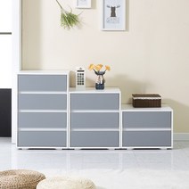 수디자인가구 파노라마 미니 서랍장 협탁 틈새 슬림 작은 아이방 옷 2단 3단 4단 8칼라, A.3단서랍장, 화이트그레이