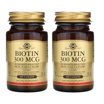 [1+1] Solgar 솔가 비오틴 300mcg 100정 바이오틴 Biotin 스테아르산 마그네슘 2개