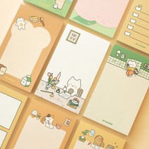 최적가 굿팩토리 귀여운 메모지 미니 일러스트 안냥2 패드 떡메 고양이 가성비 최고구매, 11 달밤냥