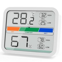 디지털온도계 체온계 온습도계 온도센서 정확한습도계Xiaomi-Miiiw LCD 디지털 온도계 2 습도계 자석이 있, 한개옵션1, 01 9.99