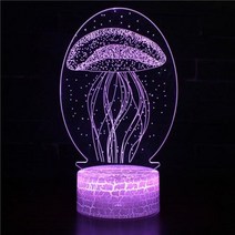 해파리 상어 물고기 3d LED 야간 조명 아기 수면 테이블 램프 7 가지 색상 변경 홈 침실 장식 무드 램프 어린이 선물, J+Touch switch