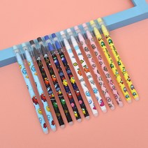 만화 젤 펜 세트 뜨겁고 지워지는 귀여운 애니메이션 패턴 볼펜 학용품 사무실 문구 12 개, [02] 파란, [12] 12PCS