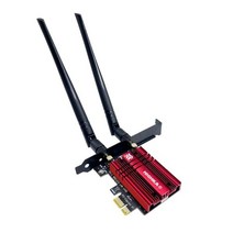 5374Mbps 와이파이 6E PCIE 무선 와이파이 어댑터 블루투스 5.3 트라이 밴드 2.4G/5G/6Ghz PCI 익스프레스, 빨간