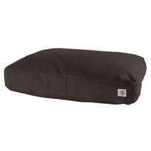 Carhartt 내구성이 뛰어난 캔버스 재질의 반려견 침대 방수 코팅이 된 프리미엄 반려동물 침대 라지 칼하트 브라운 및 셰르파 탑, Large, Dark Brown