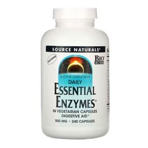 Source Naturals Amylase 아밀레이스 효소 500 mg 240 캡슐 stearic acid 스테아르산 magnesium stearate