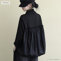 블랙 루즈핏 롱슬리브 티셔츠