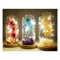 부케돔 유리돔 강화유리 도마 부케 글라스 꽂 무드등 diy 꽃유리병 돔조명 led 플라워 프로포즈 선물, 자유