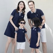 가족사진 의상 대여 패밀리룩 시밀러룩 원피스 셔츠 모녀룩 돌 촬영 코디, A.네이비 티셔츠