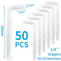 점적테이프 점적호스 호스밴드 Wujie 50pcs 플라스틱 가시 3 방향 티 커넥터 47mm 튜브 급수 파이프 호스 커플 링 마이크로 드립 관개 정원 도구, 14, m-50개