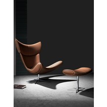 보컨셉 라운지 체어 1인 가죽 소파 Imola Chair, 오렌지 극세사 가죽