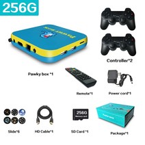 비디오 게임 콘솔 PS1/PSP/DC/SNES 레트로 박스 Pawky Box 94K WiFi TV 박스 슈퍼 아케이드 클래식 플레이어, 256G 50000 Games BY_UK plug, 256G 50000 Games BY+UK plug