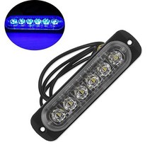 비상 차량 경고 스트로브 파란색 점멸 12V-24V 6LED 라이트 플래시, 01 Blue