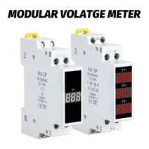고압검전기 18mm 딘 레일 ac 전압계 80-500v 220v 380v 단일 삼상 모듈 전압계 led 디지털 디스플레이 감지기, 세 단계