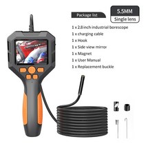 내시경 카메라 1080P 산업용 2.4 quot/ 2.8quot IPS 검사 50 미터 케이블 파이프 하수도 6 LED 자동차용 하수관, 03 10m, [02] P10 2.8 inch 5.5mm