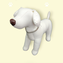 반려동물 강아지 목걸이 커브 체인 고양이 선물, 실버(라지)