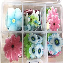 FishMM Set of 380 Edible Rainbow Daisy Flowers Party Decorations Wafer Rice Paper for Cake Cakecup, 1