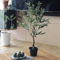 [윤자매네] 진짜같은 90cm 올리브 나무 조화 화분, 1개