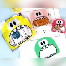 공룡 선물 투명 포장 비닐 14x17cm 100P DD-10935 포장 비닐 쿠키 선물 크리스마스 OPP봉투 간식, 옐로우