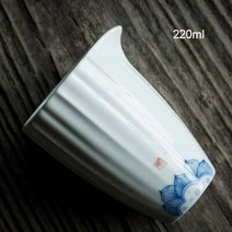 전통 찻잔 보이차 말차 다완 정호 개완 막사발 찾잔 220ml 손그림 ​​백자 수제, a