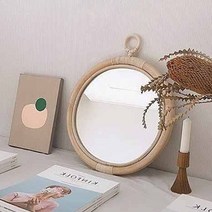 라탄 인테리어 벽거울 빈티지