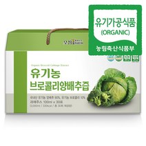 황지네이처 친환경 유기농인증 유기농브로콜리양배추즙 과채주스 고형분 4% 100ml, 30개