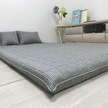 두꺼운 바닥에 까는 이불 솜요 푹신한 요매트 손님용 토퍼 바닥 보료 접이식 매트리스, 스트라이프