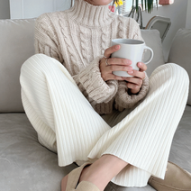 [더이리스][아이보리/3시이전/당일출고]와이드 골지 니트 팬츠 - pt