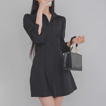 A라인 카라 플레어 셔츠원피스 남방 미니