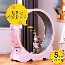 런캣 무소음 간단 설치 원목 캣휠 고양이캣휠, L(102*36*108), 간이 설치, 베이지핑크, L(102*36*108)