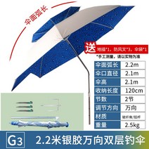 낚시우산 캠프 카데웨이 빅 우산낚시 3단 접이식 회전 두꺼운 폭우방지 레쉬가드 민물낚시 2246770258, 더블레이어 2.2m 만 향함 물방울을