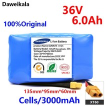 Daweikala 오리지널 충전식 리튬 이온 배터리 팩 전기 셀프 밸런싱 스쿠터 호버보드 외발자전거용 36V 6000mAh, 1.1pcs