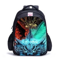 공룡피규어 고질라 대 콩 킹 어린이 책가방 배낭 학교 가방 소년 유치원 기본 Mochila, [01] 27X14X35cm, [05] 공간