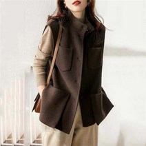 양모 베스트 조끼 양털 여성 겨울 자켓 더블 페이스 모직 캐주얼