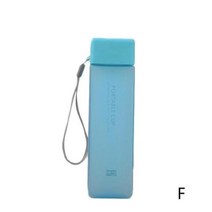 신기한물병 특이한 귀여운 사각형 차 우유 과일 물 컵 480ml 투명 병 스타일 스포츠 로프 내열 음료 Kor, F
